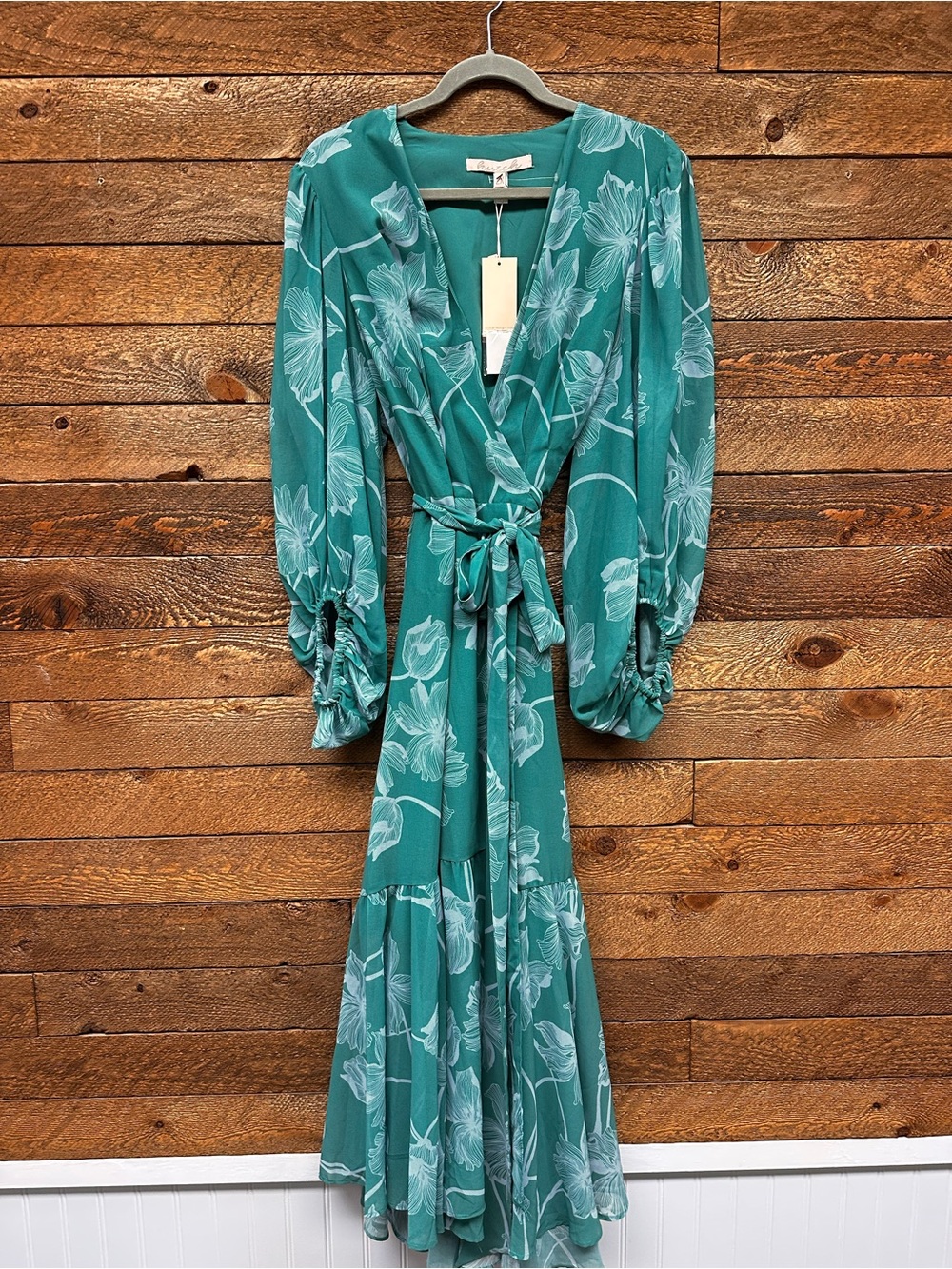 Hutch Teal Floral Wrap Maxi Dress - Picture 2 of 8